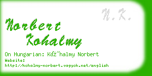 norbert kohalmy business card